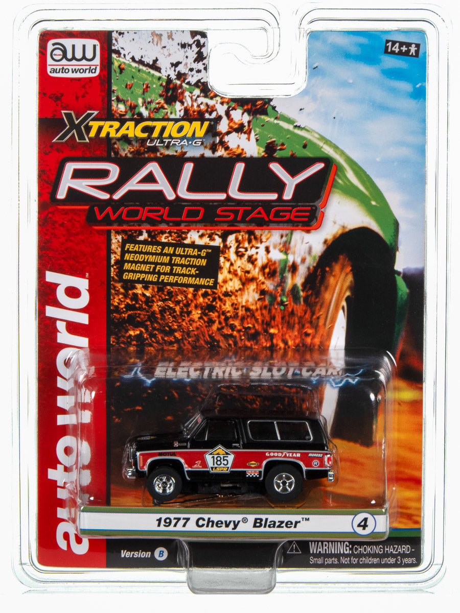1977 Chevy K5 Blazer (Black/Red) H.O. Scale Slot Car, Xtraction Chassis