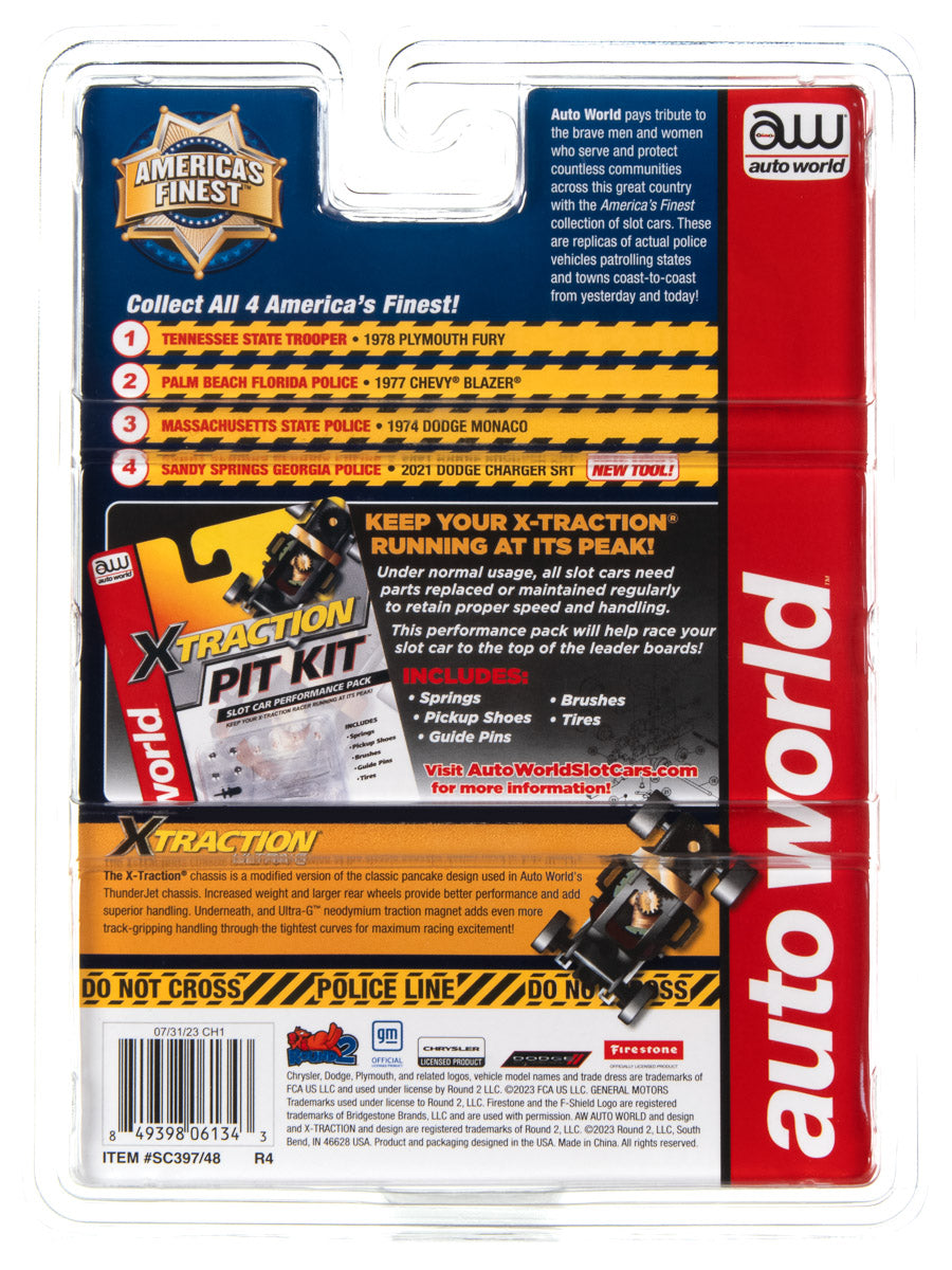 1974 Dodge Monaco Massachusetts State Police H.O. Scale Slot Car, Xtraction Chassis