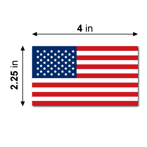 4" x 2.25" American Flag Rectangles Stickers