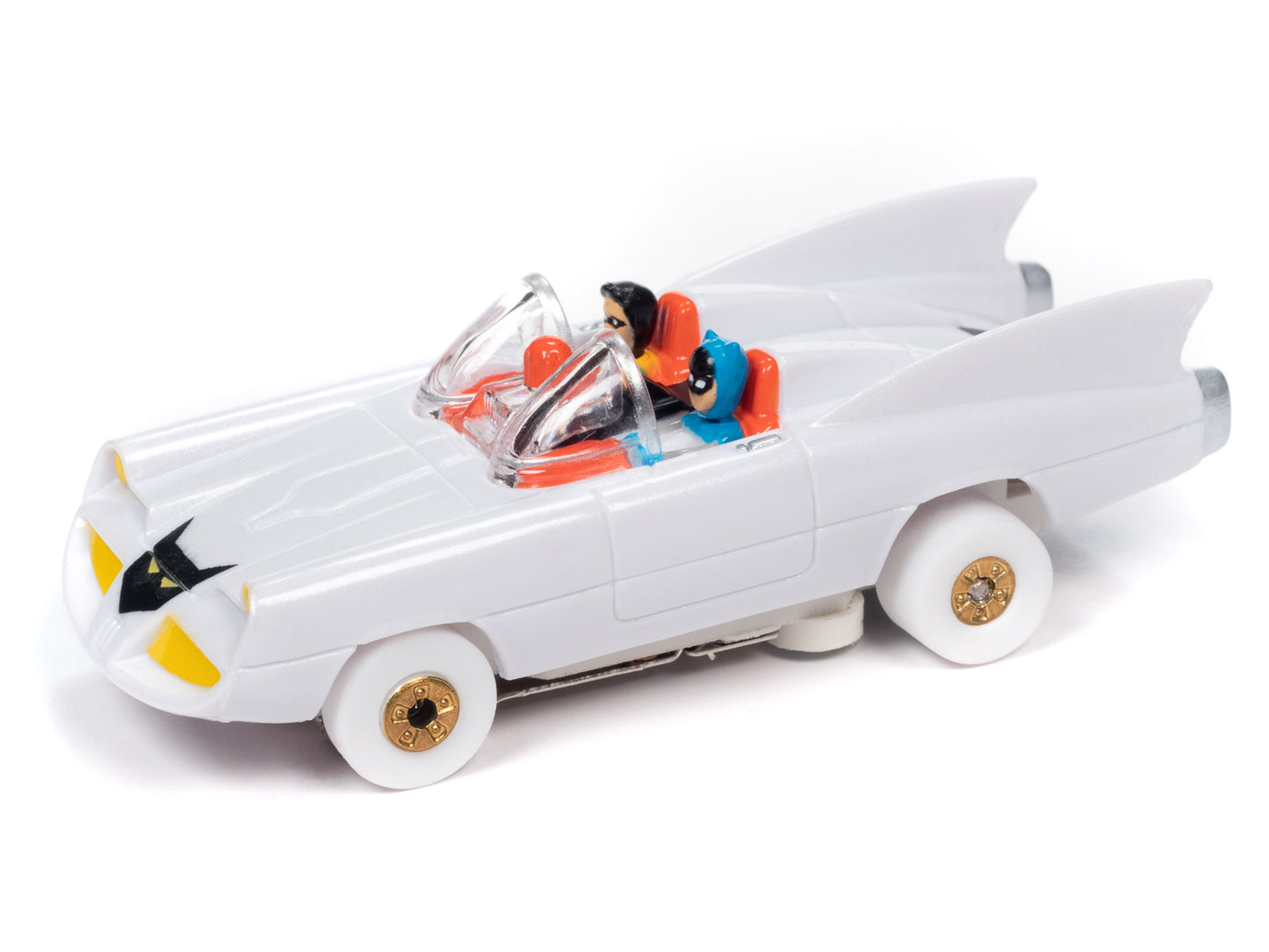 Batmobile Classic Comic Book iWheels Chase (White) H.O. Scale Slot Car, ThunderJet Chassis