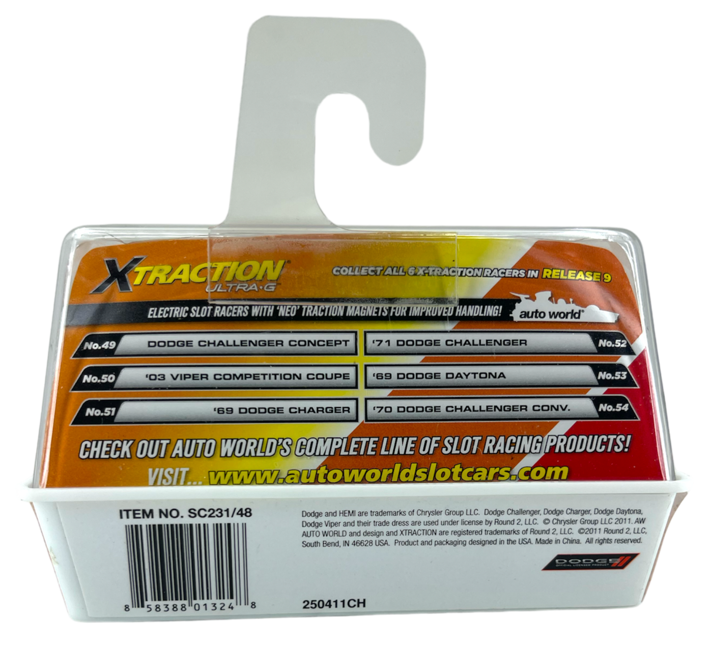 Dodge Challenger Concept iWheels Chase H.O. Scale Slot Car, XTraction Chassis