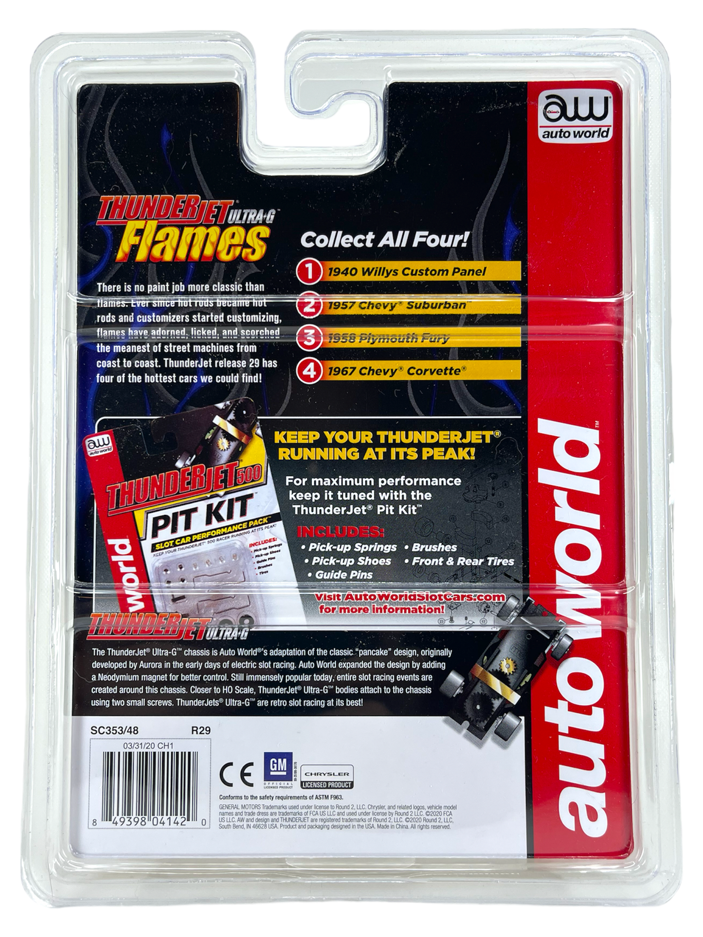 1967 Chevy Corvette iWheels Chase H.O. Scale Slot Car, ThunderJet Chassis