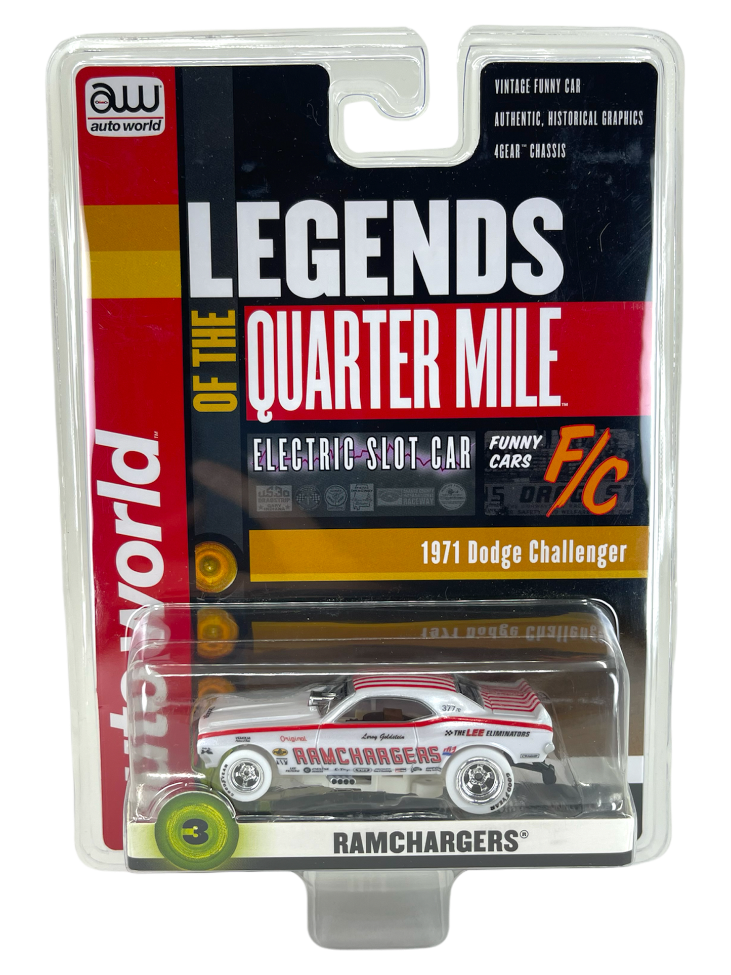 1971 Dodge Challenger Funny Car Ramchargers iWheels Chase H.O. Scale Slot Car, 4Gear Chassis
