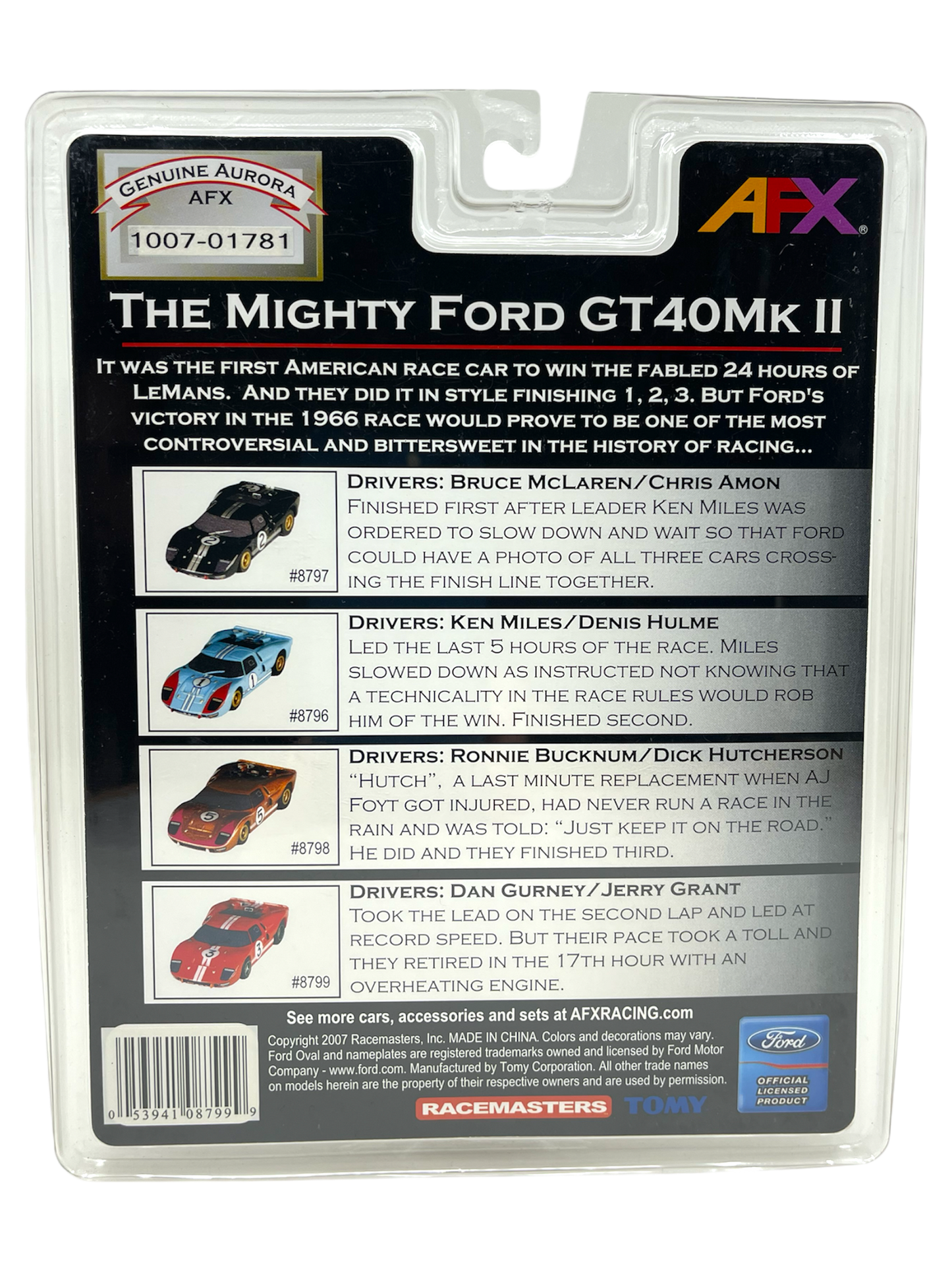 AFX Ford GT40 Mk II Collector Series, Red #3, SRT Turbo Chassis, H.O. Scale Slot Car