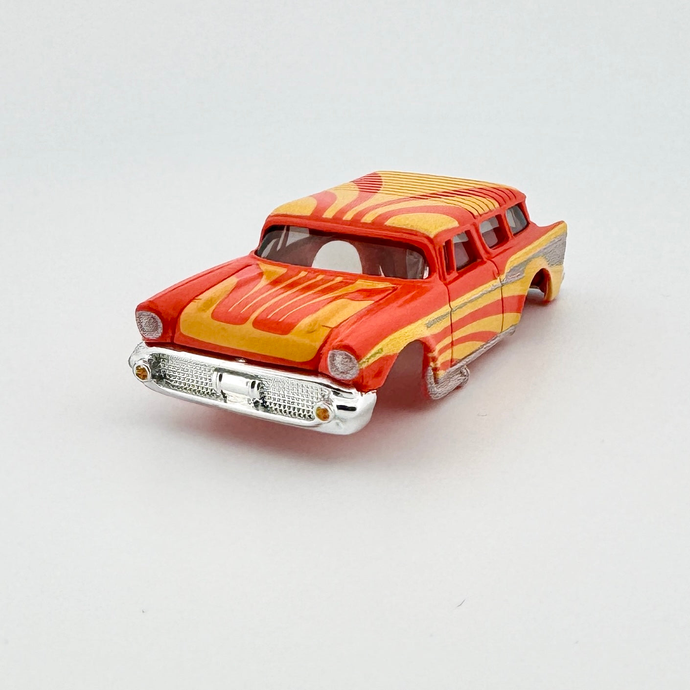 '57 Chevy Nomad Body, Starburst Orange, Fits AFX & XTraction Chassis for H.O. Slot Cars