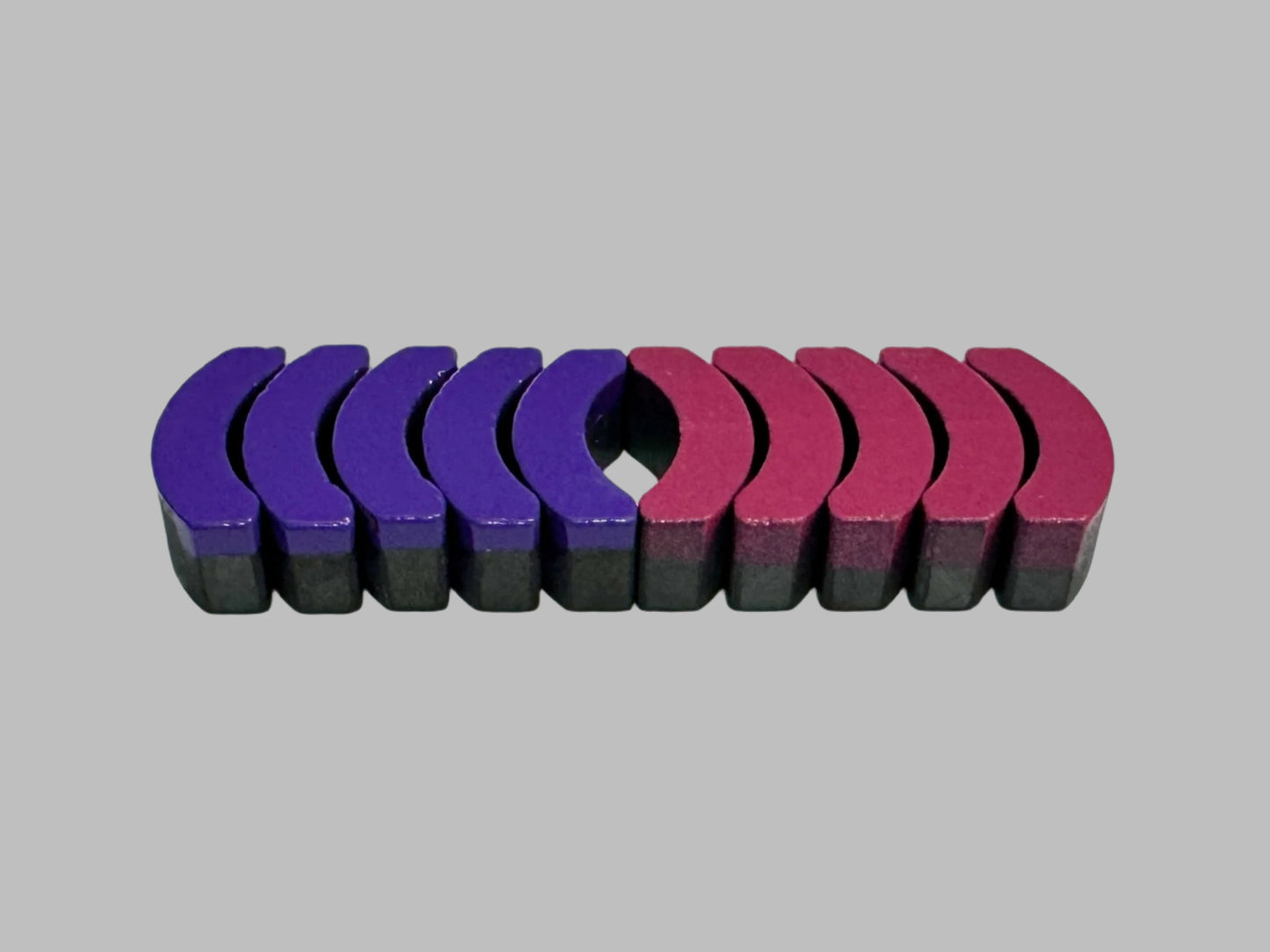 Purple Thunder Precision Slot Car Motor Magnets - 5 Pairs Side View