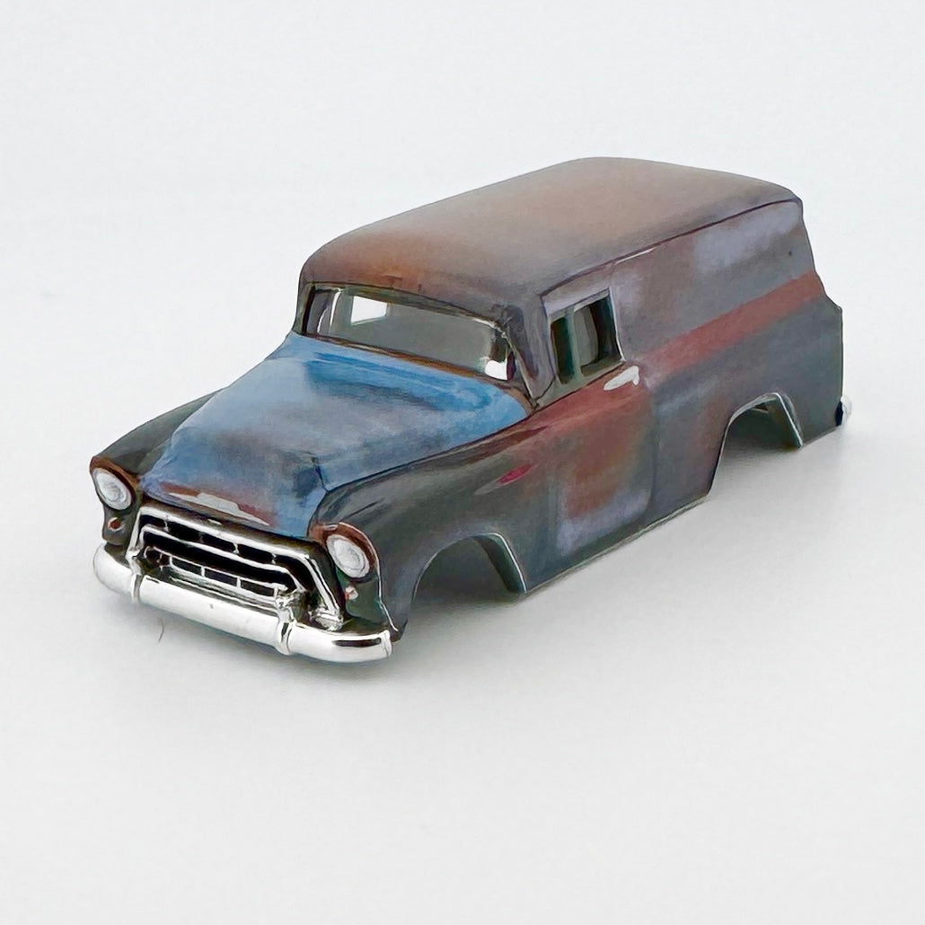 Auto World 1957 Chevy Suburban Body, Barn Find Blue, Fits TJet ThunderJet Chassis, H.O. Slot Cars