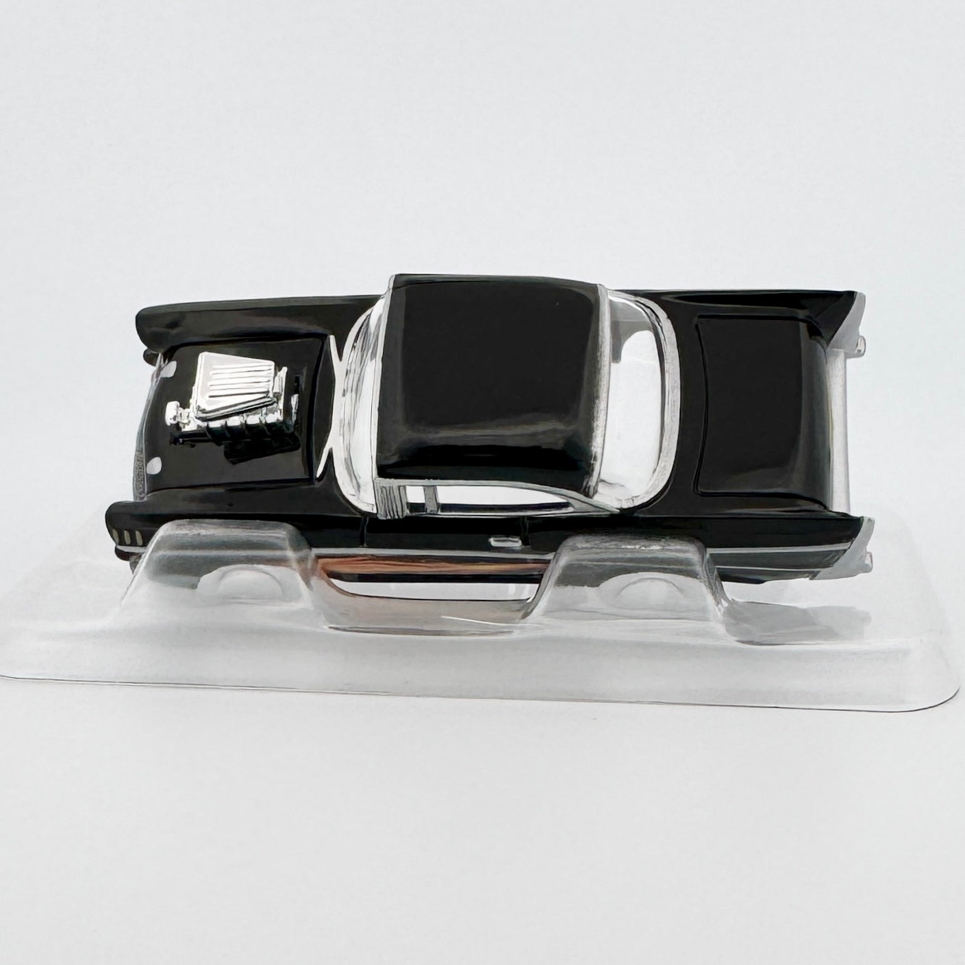 Auto World 1957 Chevy Bel Air Body, Black Orange Flames, Fits Aurora TJet Chassis, H.O. Slot Cars