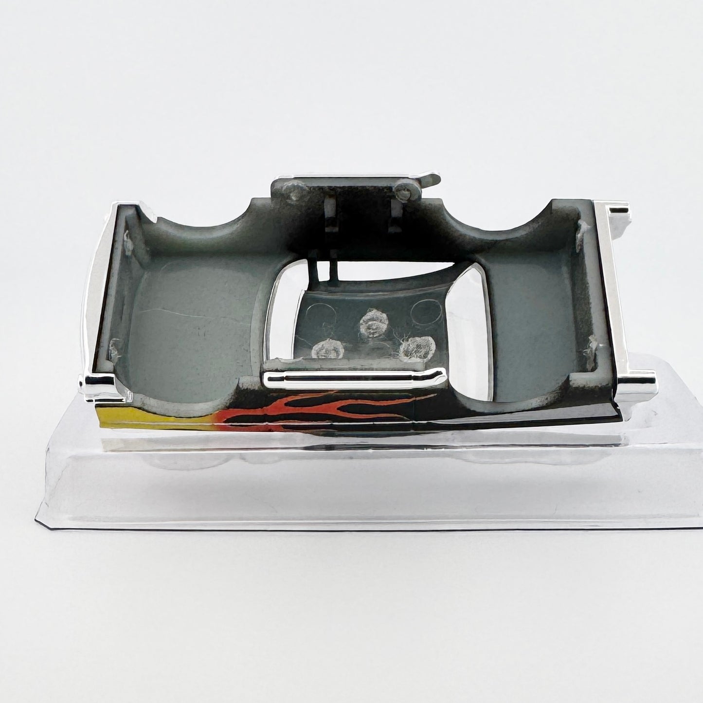1957 Chevy Bel Air, Matte Black with Flames Body, H.O. Scale Slot Car Body for AFX Bottom View