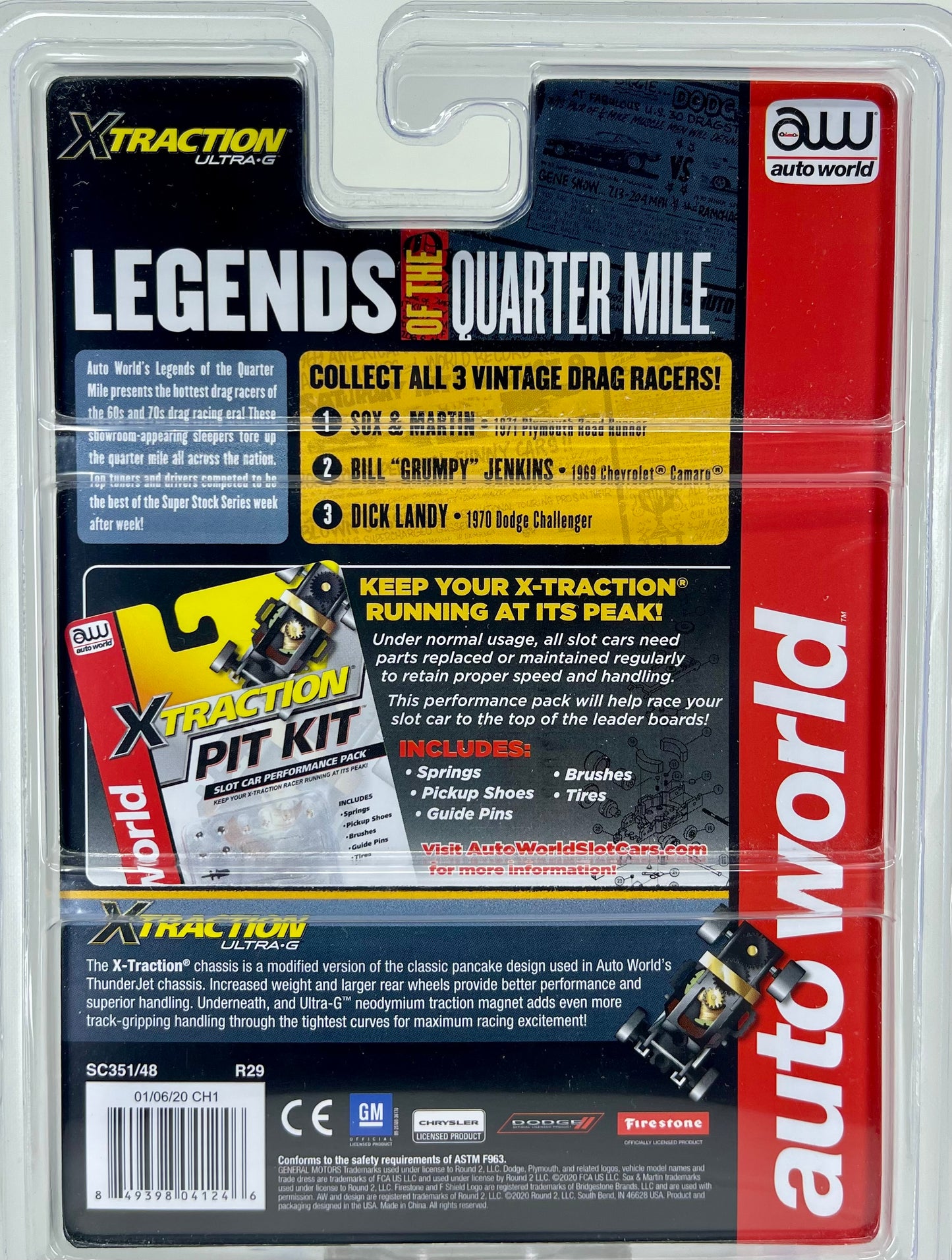 1970 Dodge Challenger Dick Landy Legends of the Quarter Mile, H.O. Scale Slot Car, Xtraction Chassis