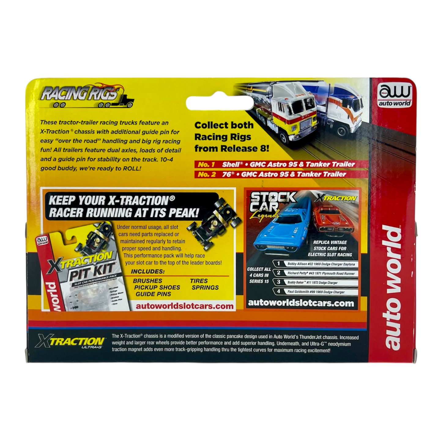 Auto World Union 76 GMC Astro Semi Cab and Tanker Trailer iWheels Racing Rigs XTraction H.O. Slot Car Back View