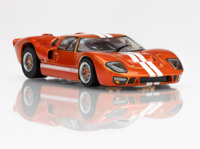 Exclusive AFX Ford GT40 Exclusive Collector Series, Ontario Orange Metallic, Mega G Chassis, H.O. Scale Slot Car