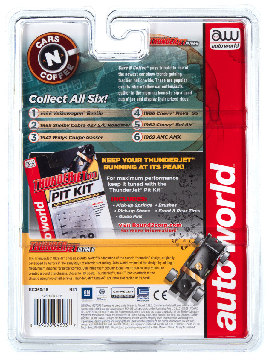 1962 Chevy Bel Air Lowrider (Blue) H.O. Scale Slot Car, ThunderJet Chassis