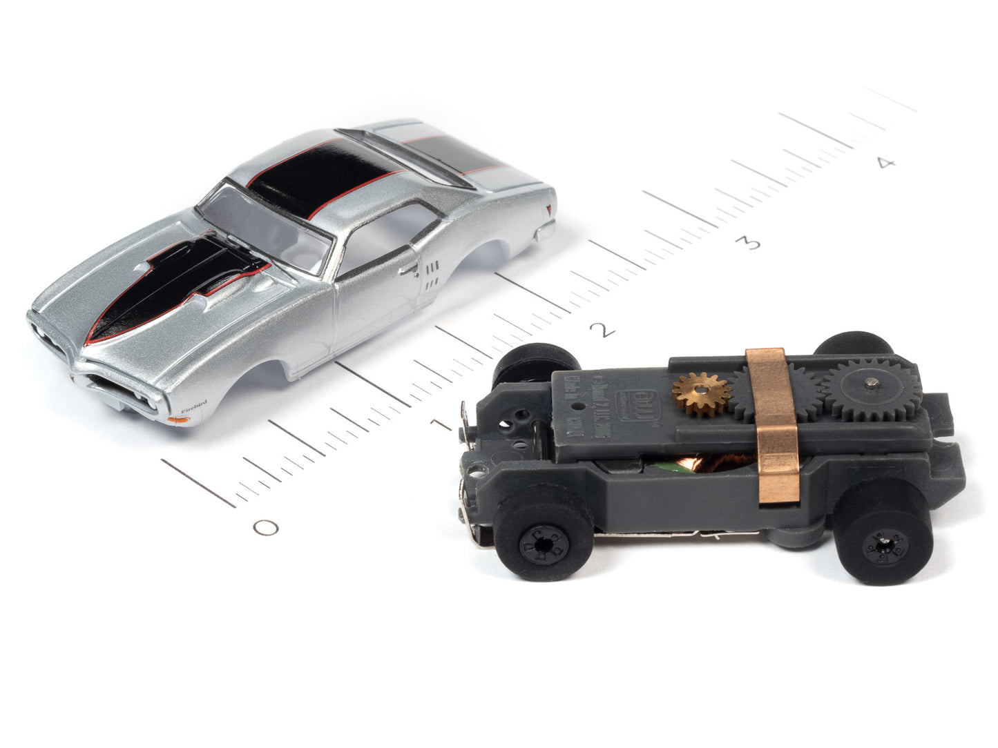 1968 Pontiac Firebird (Silver) H.O. Scale Slot Car, ThunderJet Chassis | Auto World