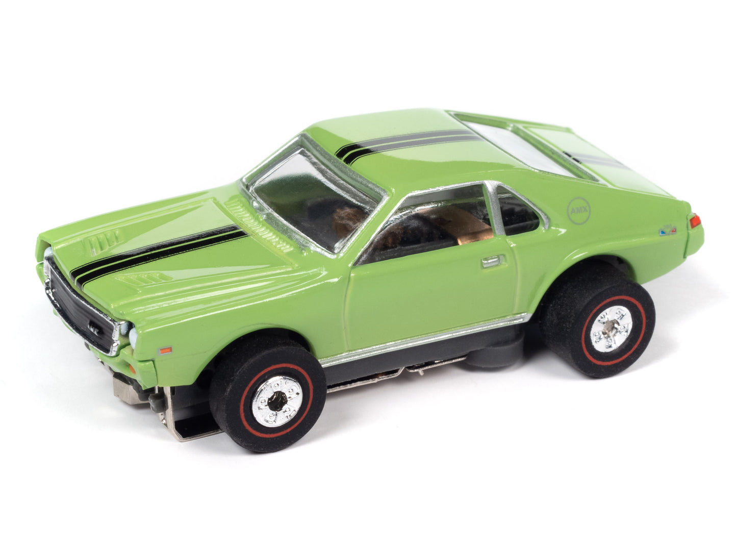 1969 AMC AMX Collier Motors (Green) H.O. Scale Slot Car, ThunderJet Chassis