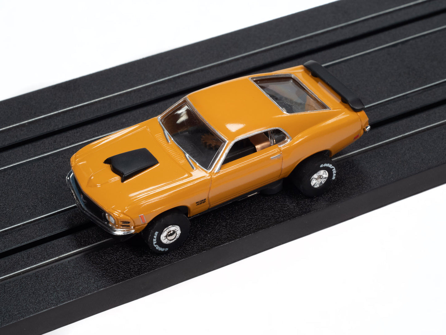 1970 Ford Mustang Boss 429 (Orange) H.O. Scale Slot Car, ThunderJet Chassis | Auto World