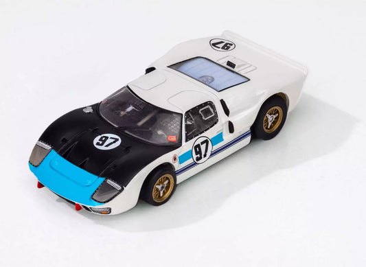 AFX Ford GT40 MK IIB Daytona, White #97, Mega G Plus Chassis Collector Series Clear, H.O. Scale Slot Car