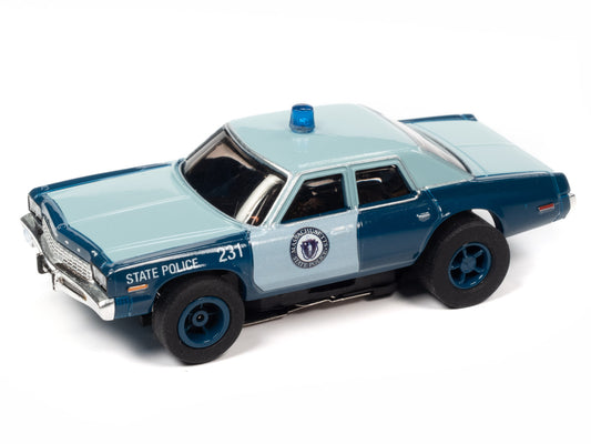 1974 Dodge Monaco Massachusetts State Police H.O. Scale Slot Car, Xtraction Chassis