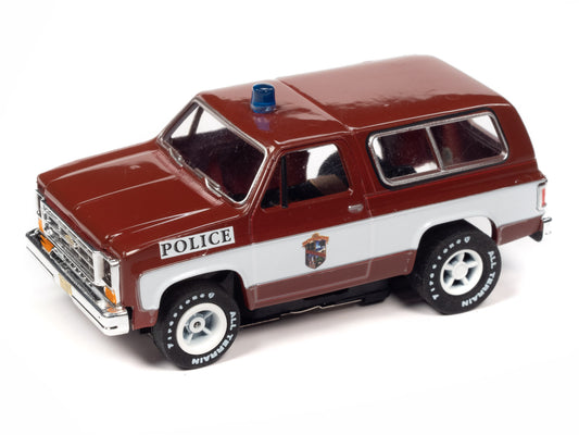 1977 Chevy Blazer Palm Beach Florida Police, H.O. Scale Slot Car, Xtraction Chassis