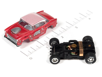 1955 Chevy Bel Air Gasser (Pink) H.O. Scale Slot Car, Xtraction Chassis