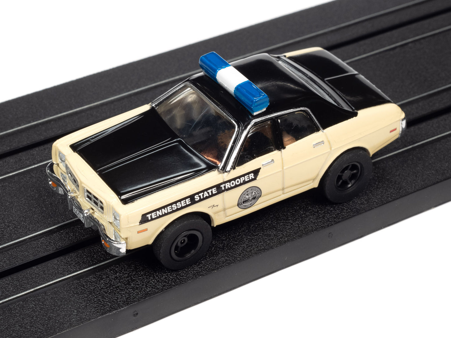 1978 Plymouth Fury Tennessee State Trooper, H.O. Scale Slot Car, Xtraction Chassis