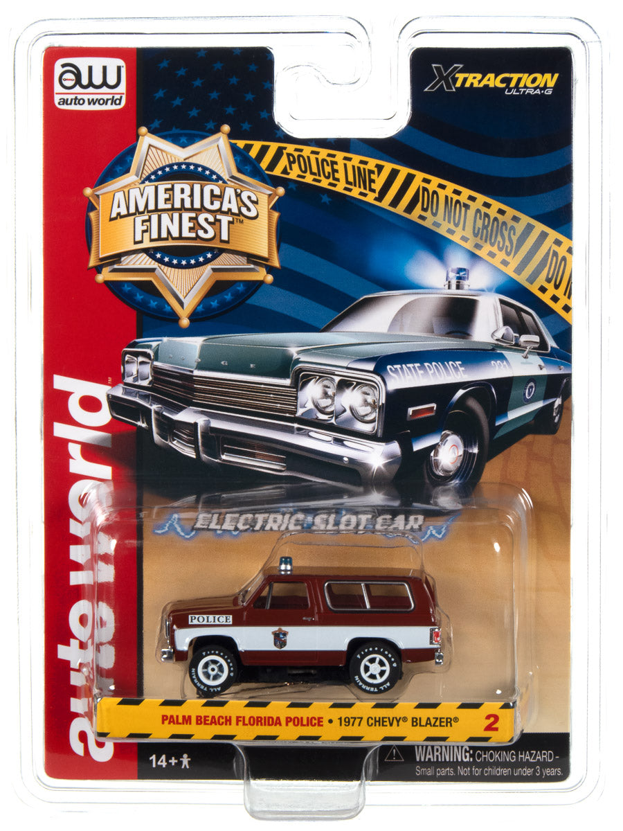 1977 Chevy Blazer Palm Beach Florida Police, H.O. Scale Slot Car, Xtraction Chassis