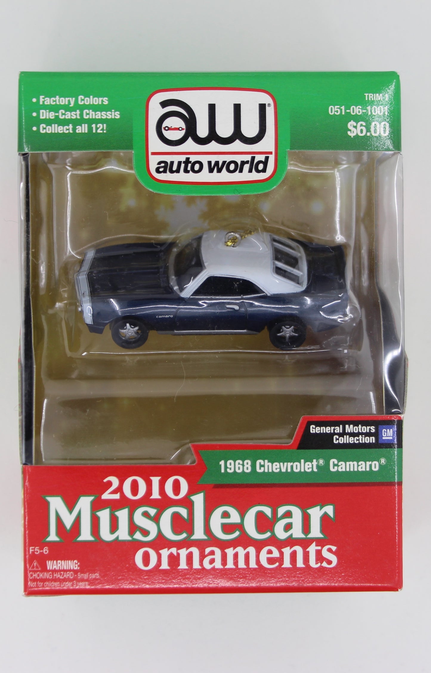 Auto World 2010 Musclecar Ornament 1968 Chevrolet Camaro