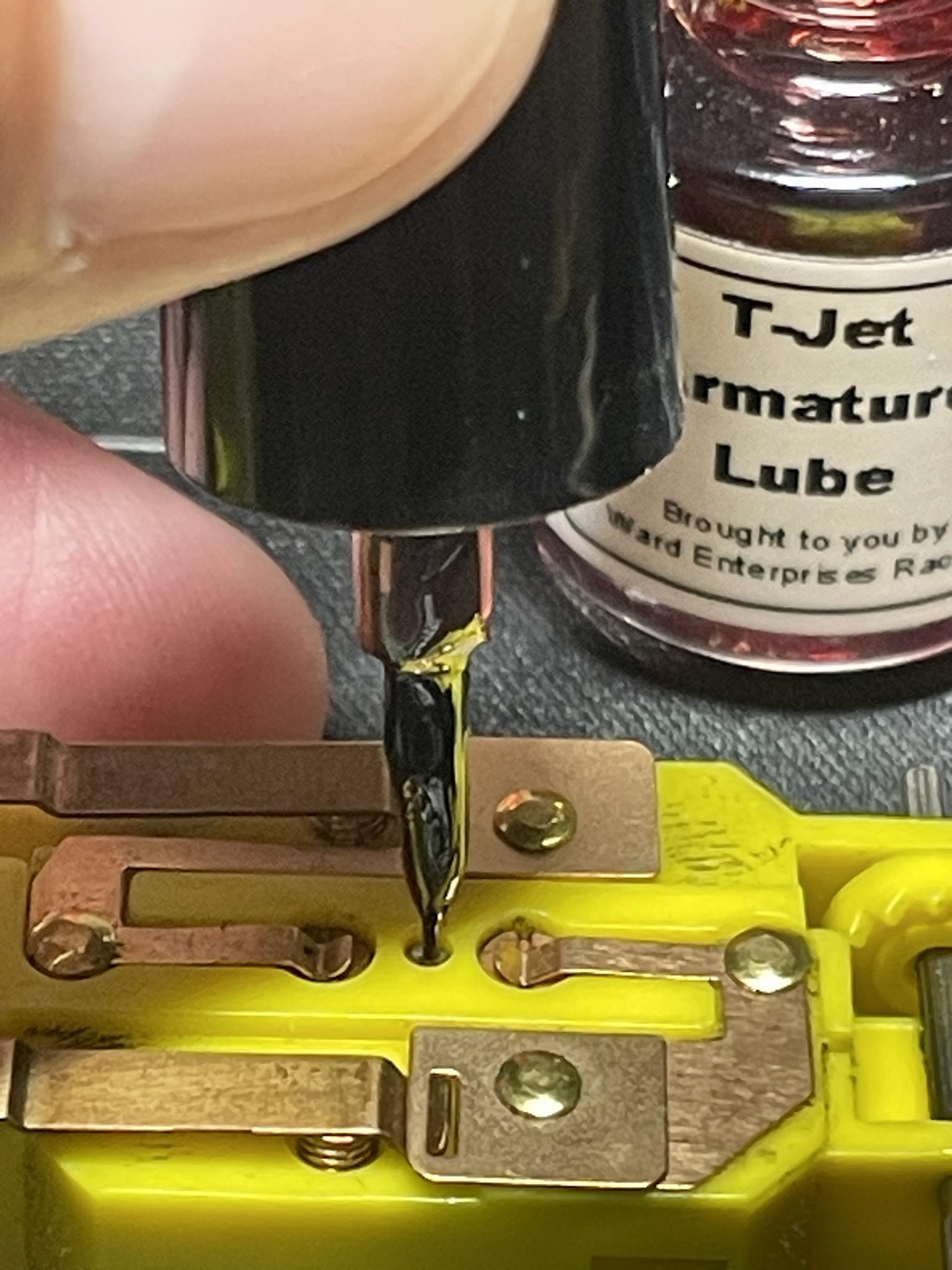 Applicator for T-Jet Armature Lube for Slot Car Chassis