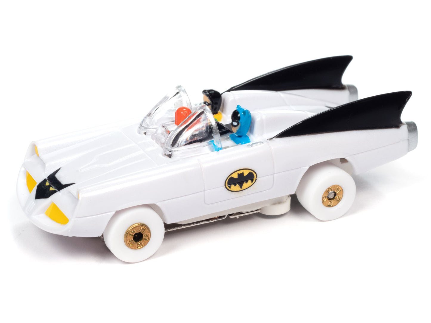 Batmobile Classic Comic Book iWheels Chase (White) H.O. Scale Slot Car, ThunderJet Chassis