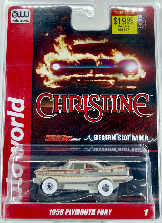 1958 Plymouth Fury Christine Barn Find iWheels Chase H.O. Scale Slot Car, ThunderJet Chassis