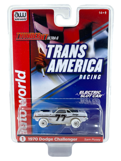 1970 Dodge Challenger Sam Posey iWheels Chase H.O. Scale Slot Car, ThunderJet Chassis