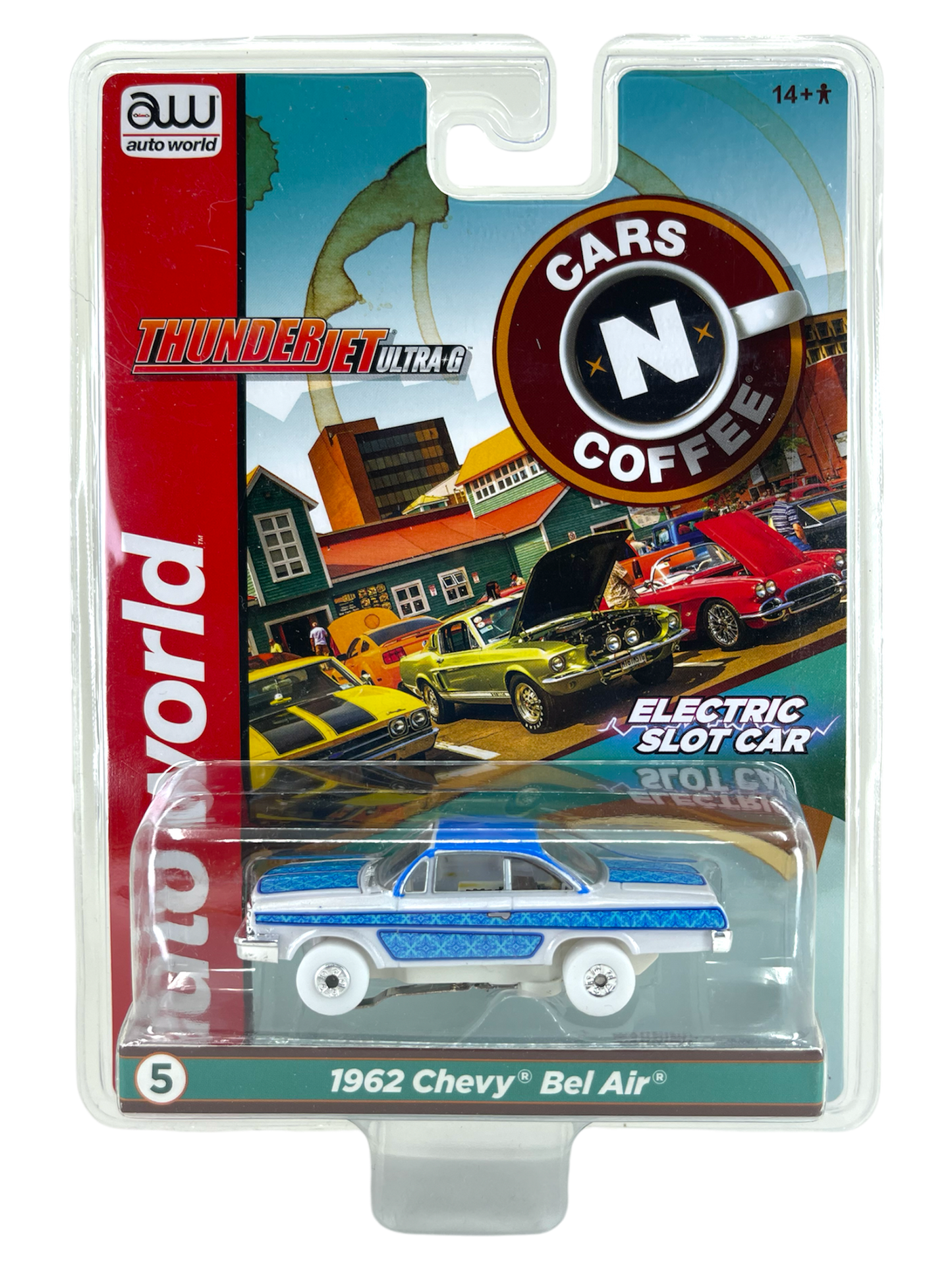 1962 Chevy Bel Air iWheels Chase H.O. Scale Slot Car, ThunderJet Chassis