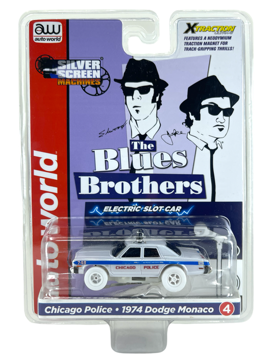 1974 Dodge Monaco Chicago Police Blues Brothers iWheels Chase H.O. Scale Slot Car, XTraction Chassis