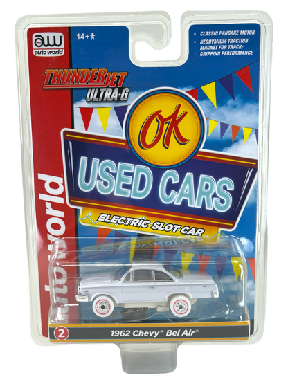 1962 Chevy Bel Air OK Used Cars, iWheels Chase H.O. Scale Slot Car, ThunderJet Chassis