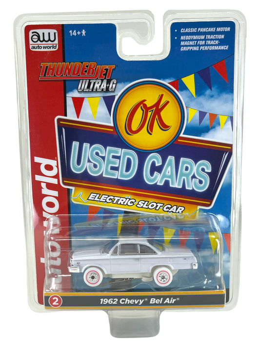 1962 Chevy Bel Air OK Used Cars, iWheels Chase H.O. Scale Slot Car, ThunderJet Chassis