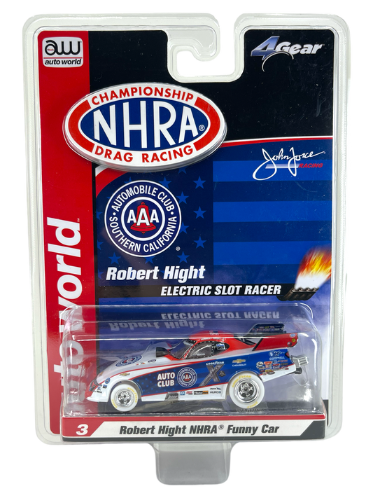 Robert Hight NHRA Chevy Funny Car iWheels Chase Auto World 4Gear, H.O. Scale Slot Car