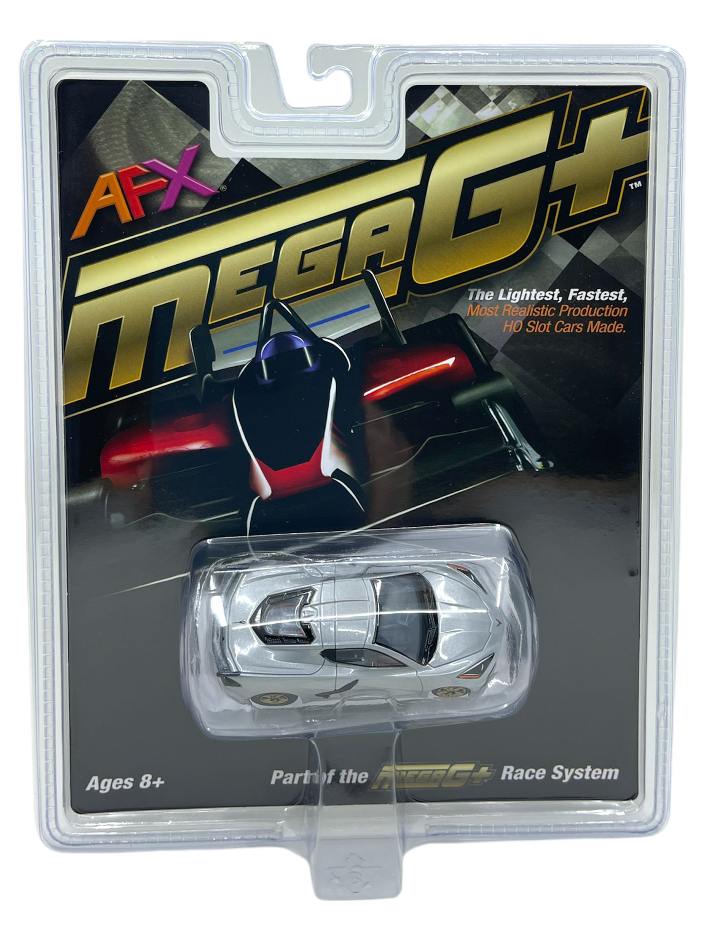 AFX 2022 Chevy Corvette C8, Matrix Silver, Mega G Plus Chassis, H.O. Scale Slot Car