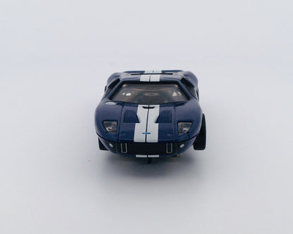 2005 Ford GT, Lighted FlameThrower (Blue) H.O. Scale Slot Car, Xtraction Chassis