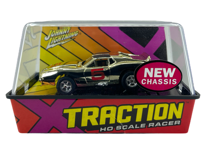 AMC Javelin, Gold Chrome Special Edition, Johnny Lightning XTraction H.O. Scle Slot Car