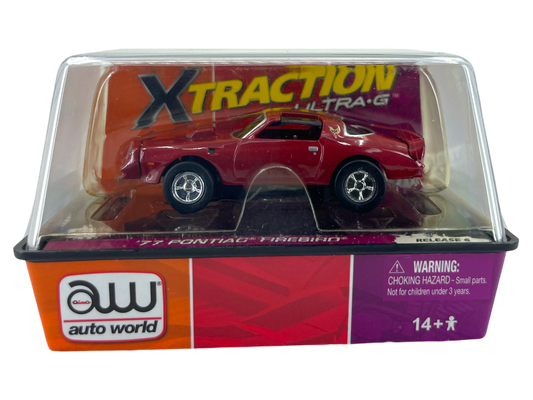1977 Pontiac Firebird, Dark Red, Auto World XTraction, H.O. Scale Slot Car