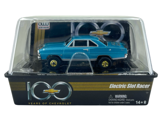 1966 Chevy Nova SS, Aqua Blue, Auto World 100 Years of Chevrolet ThunderJet H.O. Slot Car