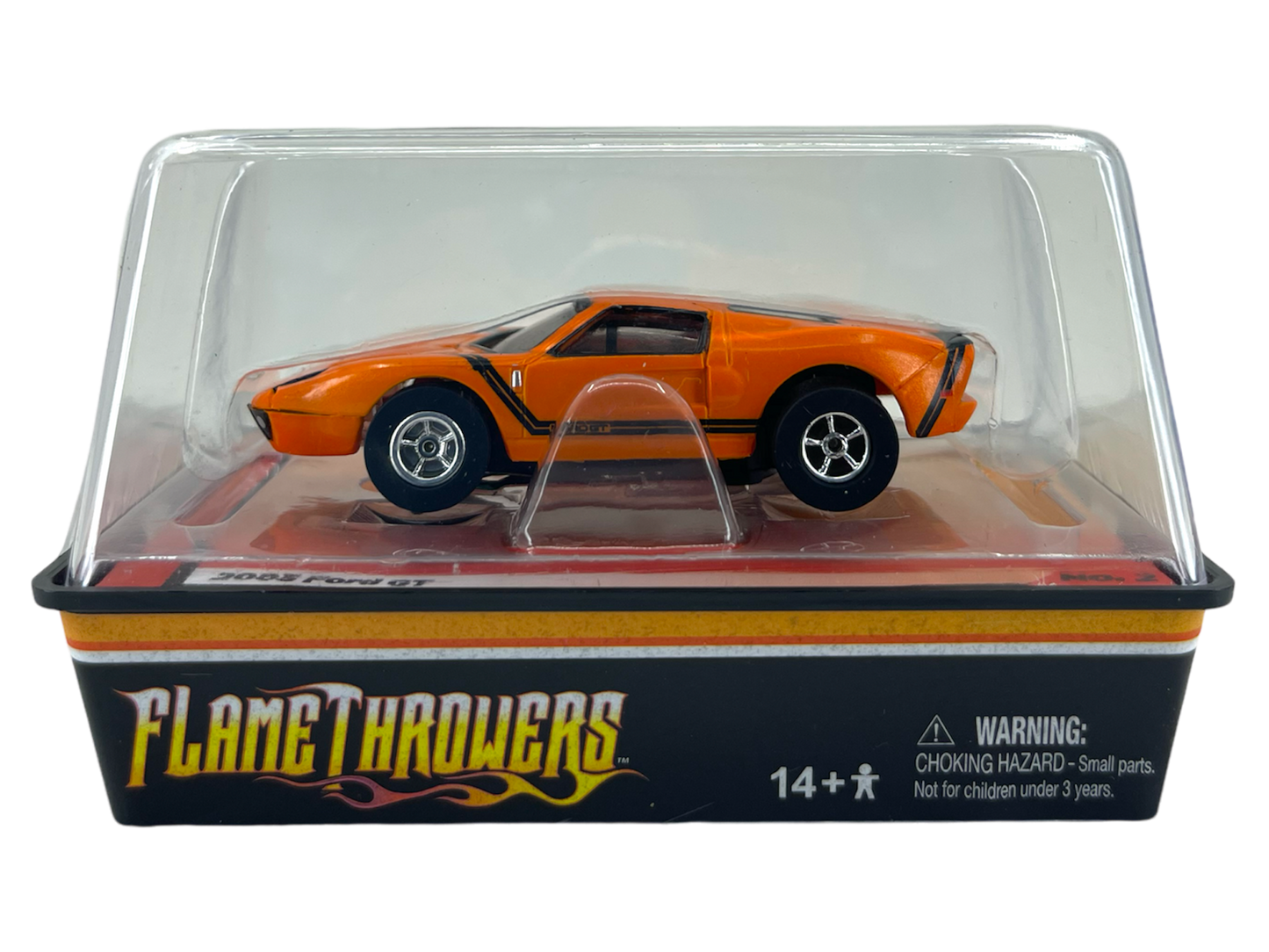 2005 Ford GT Ultra Orange, Auto World Flame Throwers Lighted XTraction Chassis, H.O. Slot Car