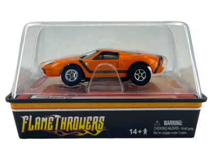 2005 Ford GT Ultra Orange, Auto World Flame Throwers Lighted XTraction Chassis, H.O. Slot Car