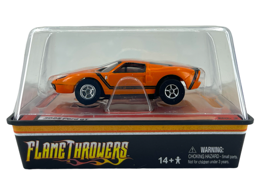 2005 Ford GT Ultra Orange, Auto World Flame Throwers Lighted XTraction Chassis, H.O. Slot Car