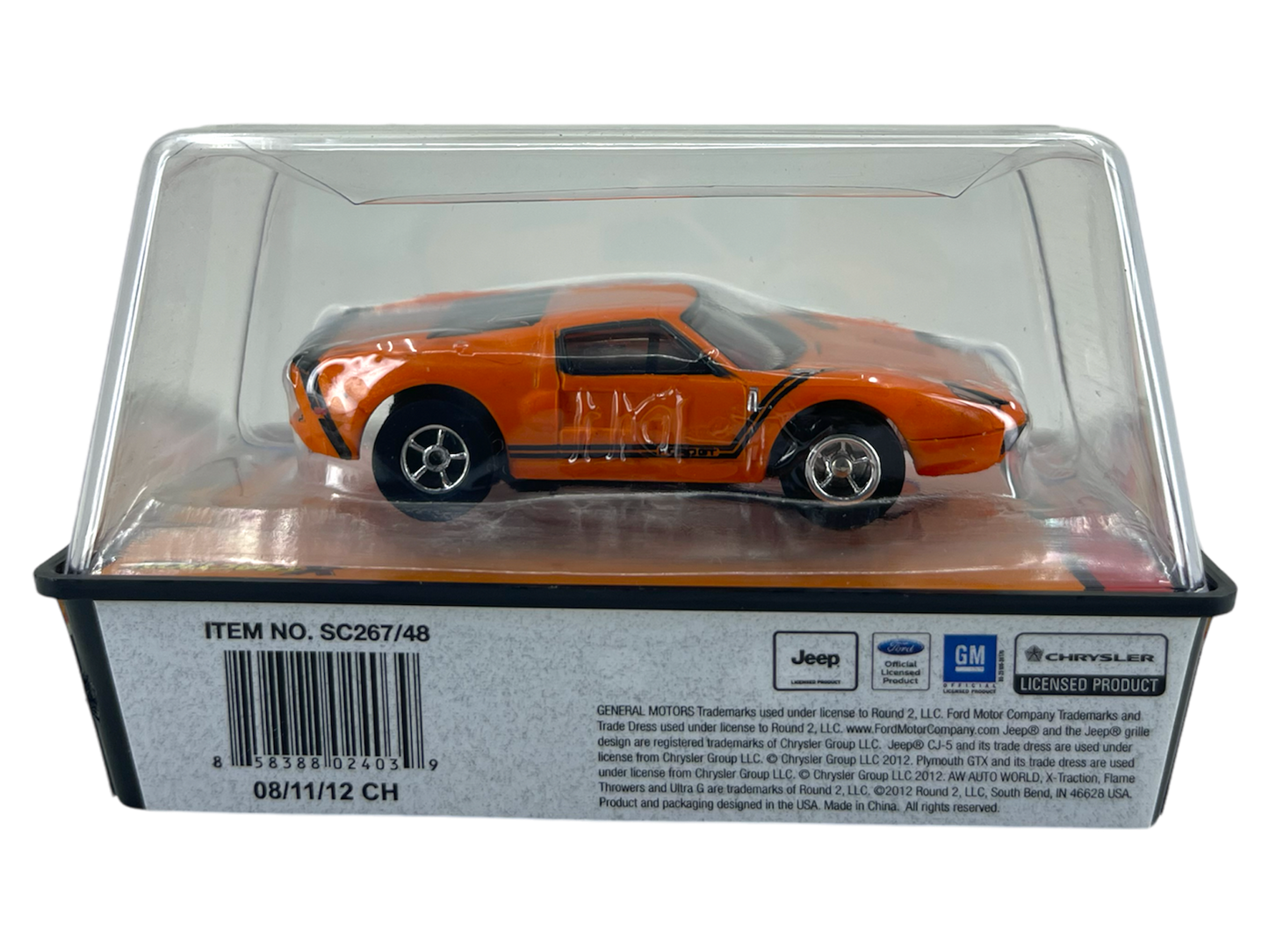 2005 Ford GT Ultra Orange, Auto World Flame Throwers Lighted XTraction Chassis, H.O. Slot Car