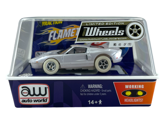 Limited Edition NO. 63 of 150 2005 Ford GT iWheels Auto World Flame Throwers Lighted XTraction, H.O. Slot Car