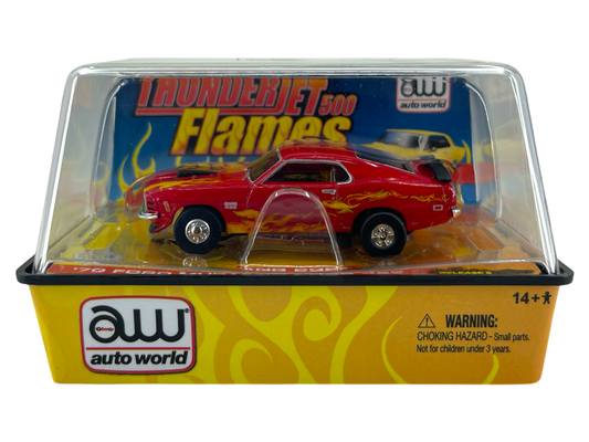 1970 Ford Mustang Boss 429 Red with Flames, Auto World ThunderJet H.O. Slot Car