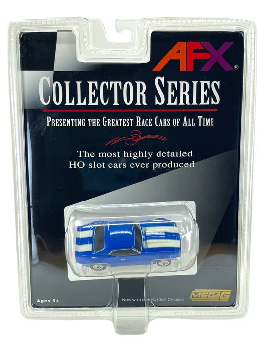 AFX 1969 Camaro Blue, Collector Series, Mega G Chassis, H.O. Scale Slot Car