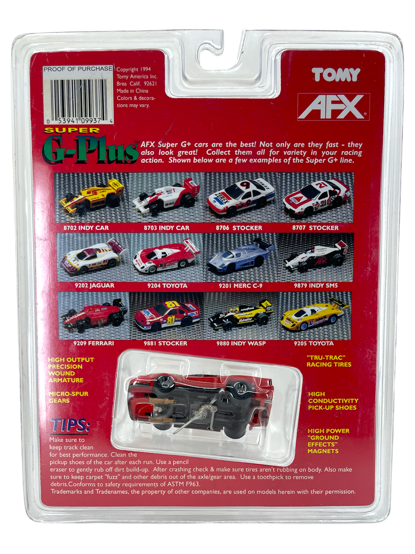 AFX Ferrari Testarossa, Red #4, Super G Plus Chassis, H.O. Scale Slot Car