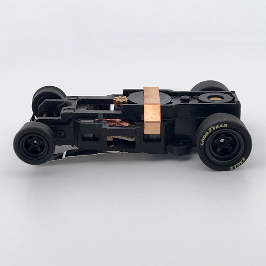 Auto World 4Gear Slot Car Chassis, Black Wheels, GoodYear Eagle Tires